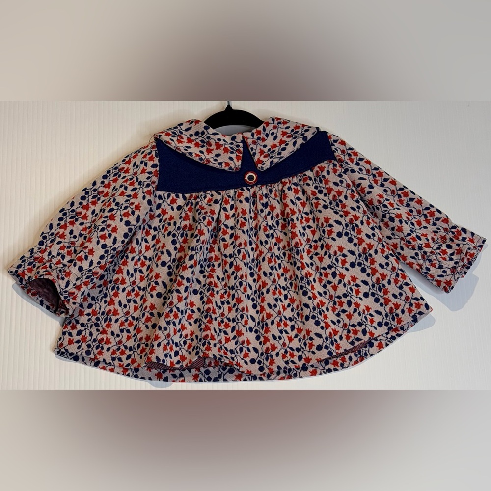 Vintage Handmade Baby Dress/Blouse 6–9M Retro 60s 70s Swing Floral